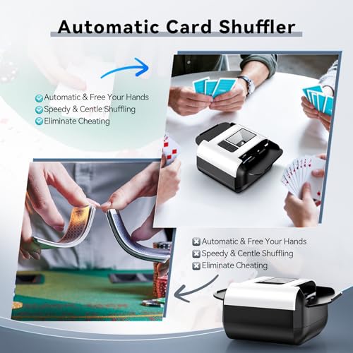 ShuffleBox S1 Automatic Card Shuffler with 2000mAh Rechargeable Built-in Battery, 2 Deck Ultra Quiet Shuffling Machine - color: SFB-S1LITE