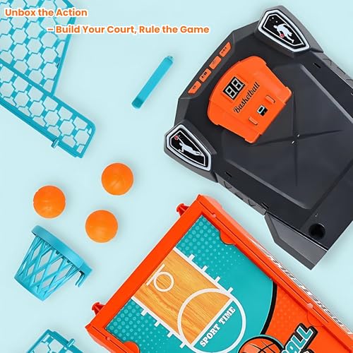 Tabletop Basketball Game – Compact Mini Desktop Arcade, Moving Target Indoor Desk Game with Electronic Scoring, Lights & Sound, Skill-Building Game for Kids Ages 3+