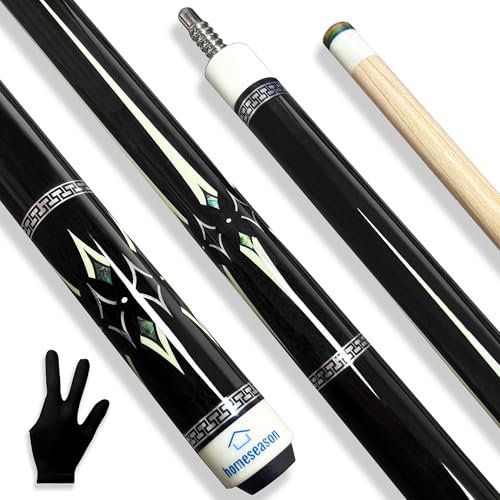 HomeSeason Pool Cue Stick 58inch 18oz-21oz 12.5mm Tip Professional Billiard Canadian Maple Wood 2-Piece Combination Cues Sticks - color: 21oz
