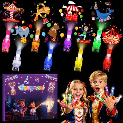 36 Pack Circus Party Favors for Kids, Light up Finger Lights Carnival Theme Birthday Party Supplies, Classroom Treasure Box Rewards, Goodie Bag Stuffers - style: Circus