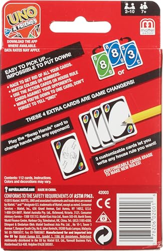 Mattel Games UNO Color & Number Matching Card Game for 2-10 Players Ages 7Y+ - style: Uno