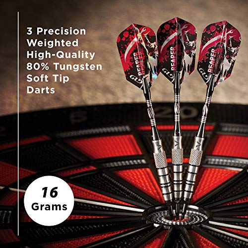 Viper Grim Reaper 80% Tungsten Soft Tip Darts with Storage/Travel Case - size: 16 Grams, style: Coarse Knurling
