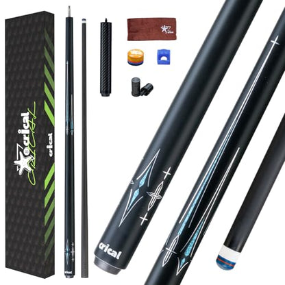 CRICAL Carbon Fiber Pool Cue Stick 58" Billiard Cue Sticks Professional Low Deflection Pool Sticks with 3/8 * 8 Pin Joint and 12.5mm Tip - color: 015-CL03-set3