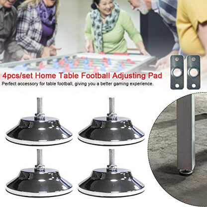 Pool Table Leveling Kit, 4PCS Heavy-Duty Metal Game Table Leg Levelers & Adjusting Pads - Stabilize Foosball, Billiard, Air Hockey Tables