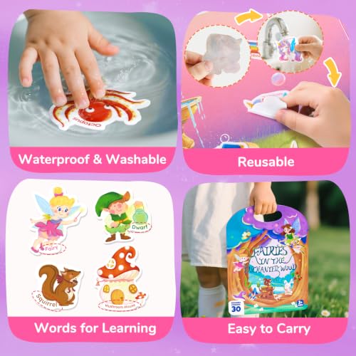 JoyCat Reusable Sticker Book Set (3-Pack): Unicorn, Fairies, Mermaid - 90 Pcs Stickers for Toddlers, Kids Sticker Activity Book, Road Trip Travel Toys, Party Favors, Birthday Gifts for Baby Girls - style: 3-Pack: Unicorn, Fairies, Mermaid