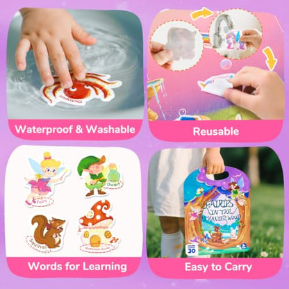 JoyCat Reusable Sticker Book Set (3-Pack): Unicorn, Fairies, Mermaid - 90 Pcs Stickers for Toddlers, Kids Sticker Activity Book, Road Trip Travel Toys, Party Favors, Birthday Gifts for Baby Girls - style: 3-Pack: Unicorn, Fairies, Mermaid