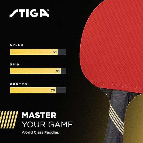 STIGA Bullet Ping Pong Paddle – 5-ply Extra Light Blade – 2mm Premium Sponge – Flared Handle for Masterful Grip – Performance Table Tennis Racket for Competitive Play - style: Bullet