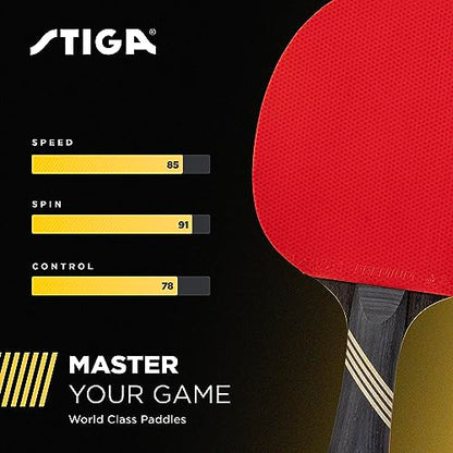 STIGA Bullet Ping Pong Paddle – 5-ply Extra Light Blade – 2mm Premium Sponge – Flared Handle for Masterful Grip – Performance Table Tennis Racket for Competitive Play - style: Bullet