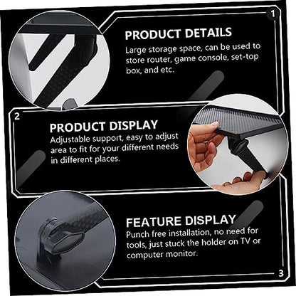 Healifty Holder Wall Hanging Rack Punch Storage Organizer for Router Game Console and Tool Installation Space Saving Design