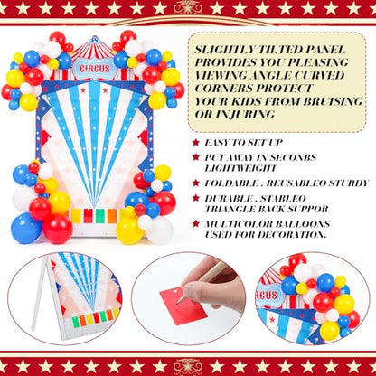 Fulmoon Large Disk Drop Game with 10 Disks and 60 Balloons Fun Carnival Game Circus Theme Party Games 30 x 18 Inch Acrylic Family Board Games for Carnival Decorations Birthday Supplies Activities