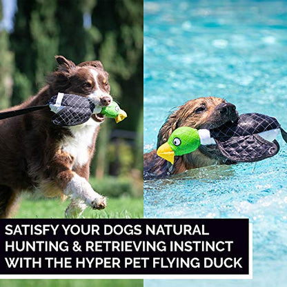 Hyper Pet Flying Series Interactive Dog Toys - Large Duck Slingshot Fetching Dog Toy - Floats on Water - size: Large, style: Duck Slingshot
