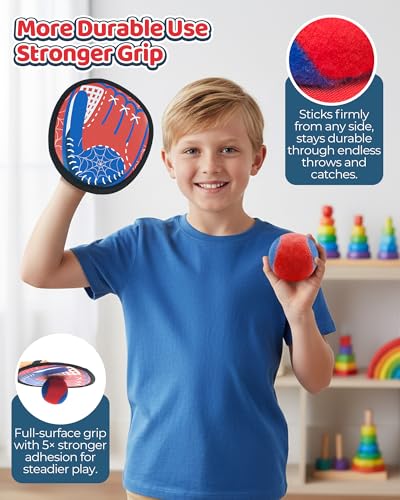 Toss and Catch Ball Game Set, Toddler Baseball Glove for Beach Pool Yard, Kids Sports & Outdoor Play Toys with Family, Fun Birthday Gift for Ages 3 4 5 6 7 8-12 Year Old Boys Girls - style: Toss and Catch Ball Game Set