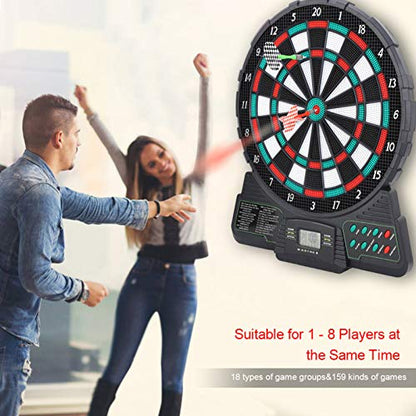 Drfeify Electronic Dartboard Darts, Automatic Scoring with LCD Display, 1-8 Players, 18 Game Groups, 159 Games, Entertainment for Home, Office, and More