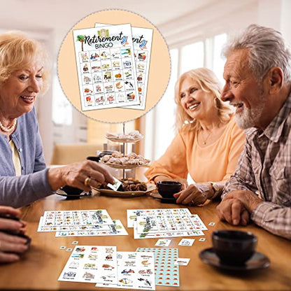 Retirement Bingo Cards, Retirement Game for 24 Players, Family & Friends Office Activity, Retirement Party Favors Supplies Decorations (12) - style: Retirement