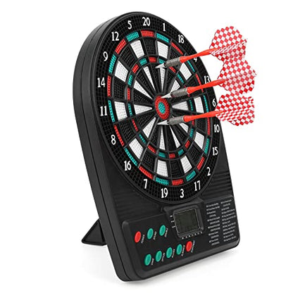 JTLB Electronic Dartboard Playset, LCD Display, Automatic Rating, Dartboard Playset