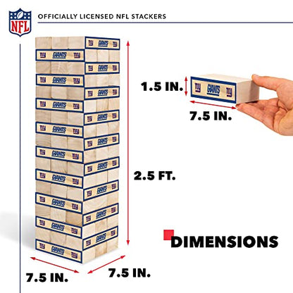 Wild Sports NFL Giant Stacking Wooden Blocks – Tumbling Tower Classic Family Game Stacks – Great Gift for Any Football Fan! - color: New York Giants