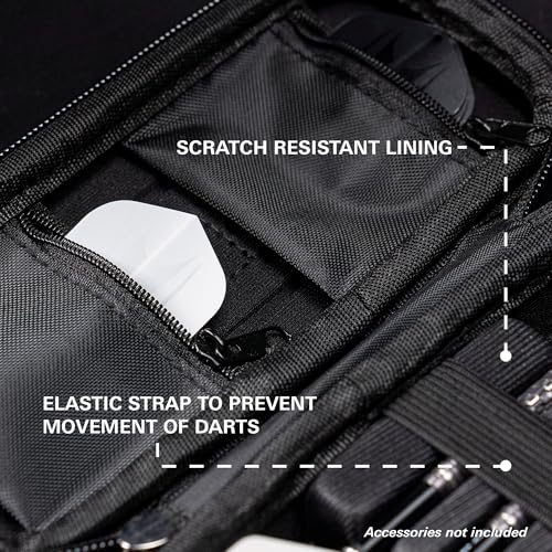 Target Darts Raymond van Barneveld Ghost Series Takoma Wallet, Regular – Darts Case, Black/White Storage Cases, Zipper Dart Holder, Professional Accessories – Holds 3 Fully Assembled Darts - style: Regular Wallet