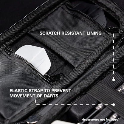 Target Darts Raymond van Barneveld Ghost Series Takoma Wallet, Regular – Darts Case, Black/White Storage Cases, Zipper Dart Holder, Professional Accessories – Holds 3 Fully Assembled Darts - style: Regular Wallet