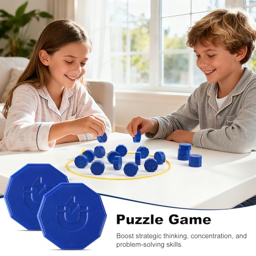 Magnetic Chess Game with 24 Full-Size Stones, Magnet Game with 3 String & Portable Storage Bag, Strategy Board Game for Family Game Night, Indoor Outdoor Use for Kids Adults
