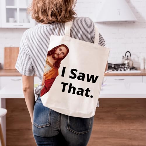 Sieral 2 Pcs Animal Lover Bag Gift for Women Travel Canvas Tote Portable Zipper Pouch Canvas Reusable Grocery Tote - style: I Saw That