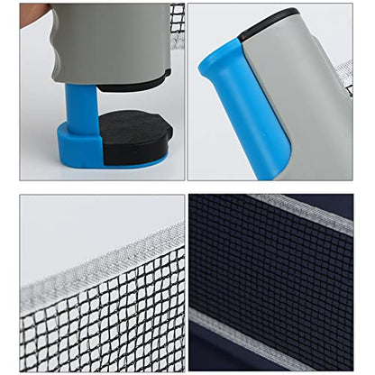 Generic Portable Table Tennis Net, Retractable Net with Adjustable Length Spring Clamp for Tables Up to 66.9in Wide 2.0in Thick, Grey Blue