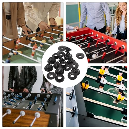 Table Foosball Bushings,10Pairs Table Football Board Bearings, Football Bearing Rods Foosball Machine Accessories, Shafts Covers Parts (Hole Diameter 16mm)