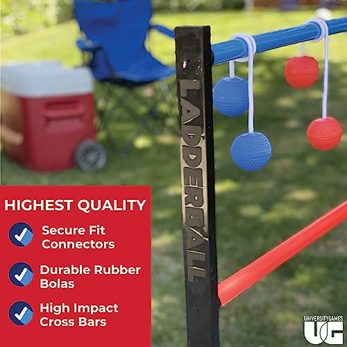 University Games, Double Ladder Ball Indoor Outdoor Ladderball Game Set, 6 Soft Rubber Bolas Balls, Zippered Travel Case, Premium Quality and Durability for 2 or More Players Ages 8 and Up