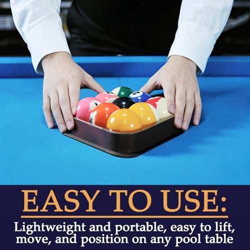 Ykimok Black Plastic Diamond Pool Rack, 9-Ball Billiard Positioning Frame for 2-1/4 Inch Regulation Pool Balls, Pool Table Game Accessories