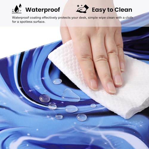 ALOANES Waterproof Mouse Pad with Durable Stitched Edge, Gaming Keyboard, Non-Slip Rubber Base, Extended Desk pad for Gamer, Office& Home, Fluid Mousepad Large(27.6" x11.8"x0.12") - color: 03- Fluid, size: Large(27.6" x 11.8")