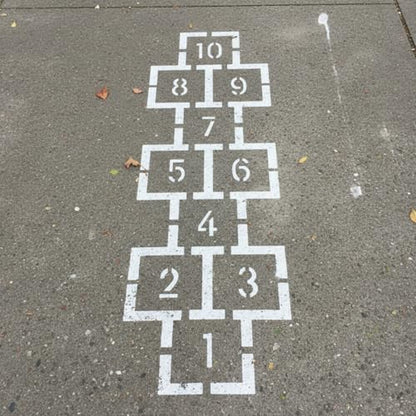 MotiMind 90" x 24" Classic Hopscotch Stencil Playground Foldable Painting Stencils Cardboard Reusable Template for Playground and Pavement