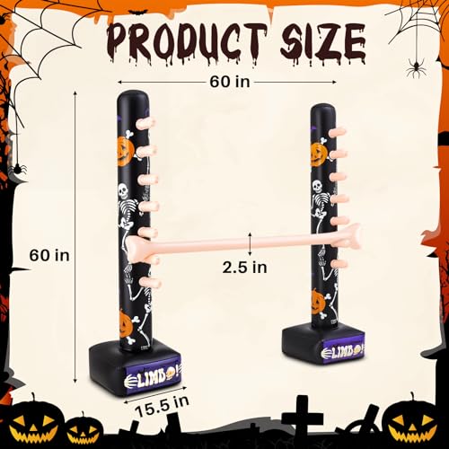 Threan Halloween Party Games Inflatable Limbo Game for Adults Easy Spooky Limbo Carnival Game Enhance Family Bonding for Indoor Outdoor Birthday Halloween Party Games Picnic Pool - style: Halloween