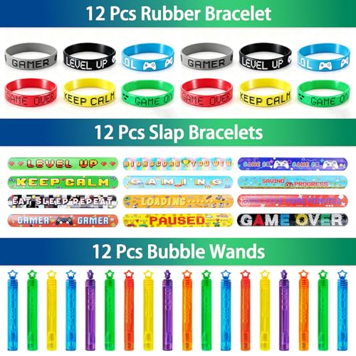 208Pcs Video Game Party Favors Pack for 12 Guest, Gamer Goodie Bag Stuffers for Kids Boys, Gaming Theme Birthday Party Decorations Supplies (Video Game Party Favors) - style: Video Game Party Favors