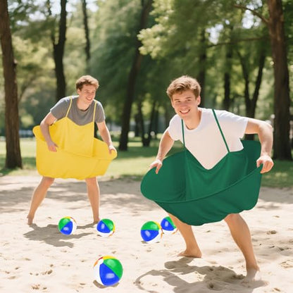 Granny Pants Yard Game Granny Pants Game with Strap Giant Yard Pant Toss Game Outdoor Party Game Granny Pants Outdoor Game with Bouncy Balls and Pump for Family Reunion Day Backyard Gatherings - color: Green Gold