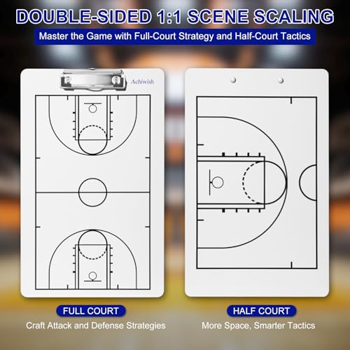 Premium Clipboard for Coaches, Durable Dry Erase WhiteBoard, Simplicity Sharpens Focus, Tactical Coaching Clip Boards, Sporting Goods Clipboards(Basketball) - style: Basketball