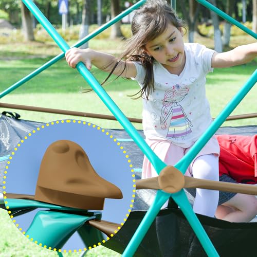 Merax 12FT Climbing Dome with Hammock, Outdoor Geometric Dome Climber Play Center for Kids 3-10 Supporting 1000 lbs, Easy Assembly Jungle Gym - style: 12FT Green & Sil
