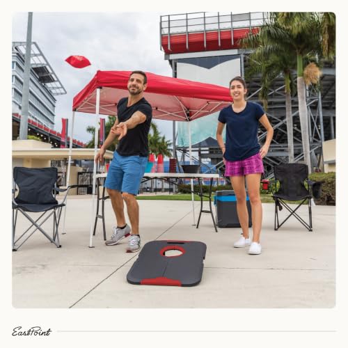 EastPoint Sports Go! Gater Cornhole – Light-Up and Travel Versions – Easy Storage & Light-Weight – Perfect for Outdoor and Indoor Play - style: Standard Board - Black/Red