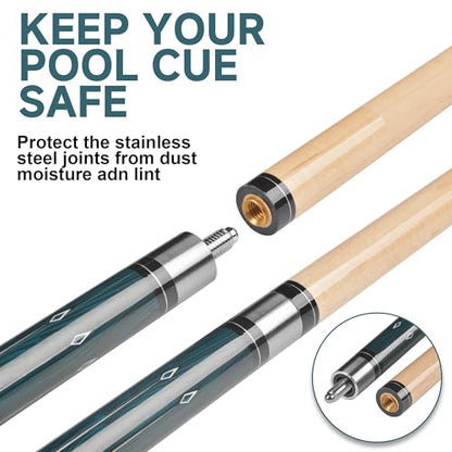 HomeSeason Pool Cue Stick 58" Billiard Cue Sticks Professional Low Deflection Pool Sticks - color: 18oz with bag