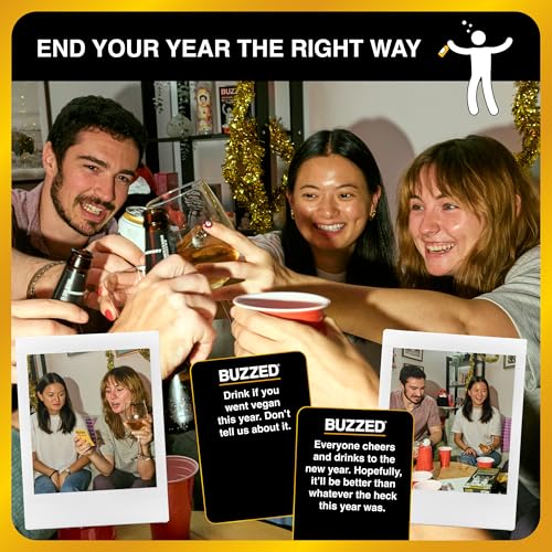 Buzzed Year Wrapped by Relatable – New Years Drinking Games That Elevate Your Holiday Party, Humorous and Conversational Games for Adults That Create a Memorable Experience - style: Buzzed Year Wrapped