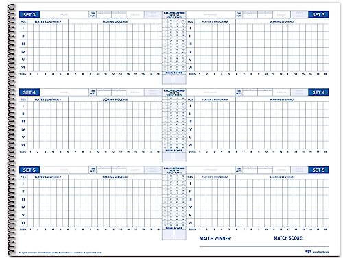 Score It Right Volleyball Scorebook – 24 Match Spiral Volleyball Scorebook with Season Totals and Team Roster Sheet – Premium Paper Volleyball Score Sheet for Rally Scoring and Detailed Instructions