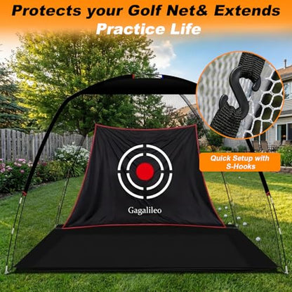 Gagalileo Golf Target Cloth: Protective Net Portable Easy Setup with S-Hooks & Ropes Indoor Outdoor Practice All Golfers Training Accuracy for Backyard Garage - size: 7.8X5X3.6FT