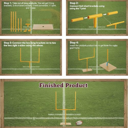 2 Pcs Football Goal Post Decoration Yard Signs Including 39" x 20" Field Goal Post 16" x 11" Football Standees Wood Fiber Board and PVC for Sports Themed Party Game Day Birthday Lawn Outdoor Supplies