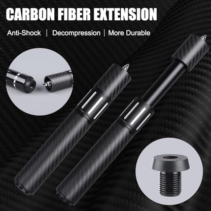 Premium Pool Cue Stick Set, 58'' Billiard Cues Canadian Maple Wood Stick 13mm Tip with Pool Cue Case, Telescopic Carbon Fiber Extension Cue & Billiards Accessories for Billiards Player - style: 21OZ