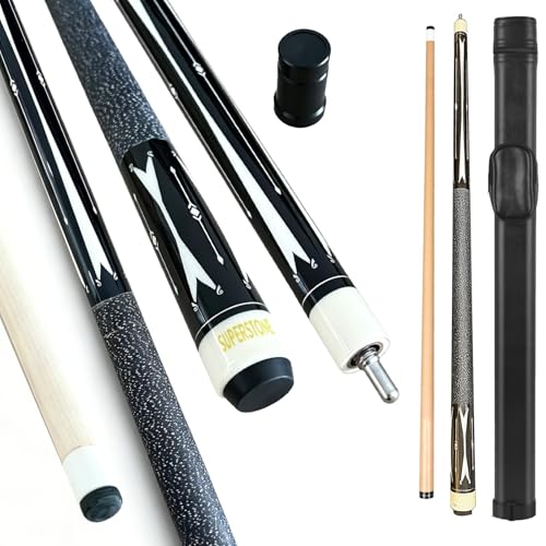 SUPERDIAMOND Pool Cue Stick Set Billiard Cue Sticks with Hard Case, 2-Pieces 58" Pool Table Sticks, 12.5 mm Tip Pool Queue,Pool Stick Set for Home Recreation, Billiards Clubs, Training - style: Billiard Cue Sticks-YMX-Y-D-4S