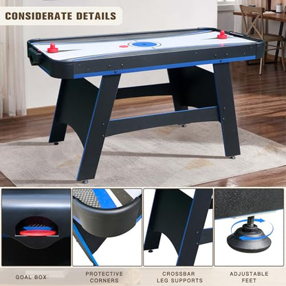 5 Ft Air Hockey, 2-in-1 Hockey Game Table with Table Tennis Top, Multi Game Tables with Strikers, Pucks, Paddles, Balls and net/Post Set