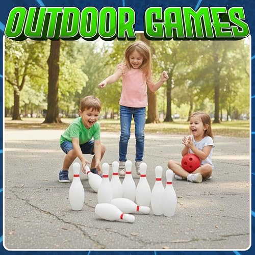 Kids Bowling Set - 10 White Plastic Pins & 2 Lightweight Bowling Balls - Family Fun Indoor & Outdoor Toddler Bowling Set Game for Boys & Girls, Educational & Active Play Toy, Birthday Gift Ages 3+ - color: Classic Bowling Ball Set