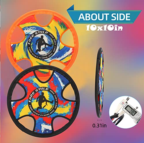 TurnWay Outdoor Two Soft Frisbee Throwing Disc, Flying Disc, Flying Saucer for Man and Woman in Yard, Beach, Lawn, Camping, Pool (Hurricane+ Inkjet) - color: Hurricane+ Inkjet
