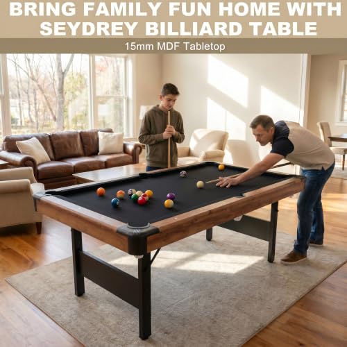 Seydrey 6-Foot Portable Foldable Pool Table with All Accessories – Compact Billiards Table for Home, Game Room, Apartment - color: Single Wood