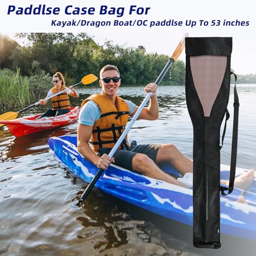 Cosmos Kayak Paddle Bag Carrying Holder Boat Canoe Paddles Case Storage Bag for Holding 2-Piece Adjustable Kayak/Dragon Boat/OC Paddles Up To 51 inch - Mesh Design in Shoulder Strap & Carry Handle
