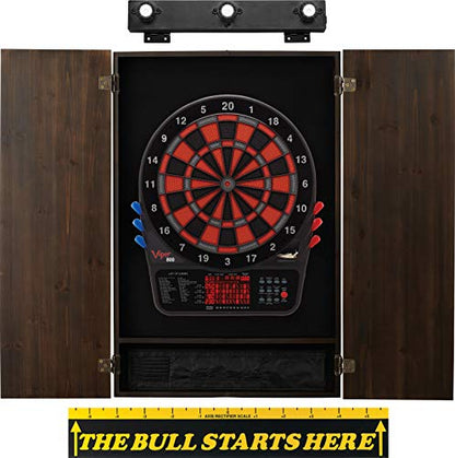 Viper 800 Electronic Dartboard, Metropolitan Espresso Cabinet, Laser Throw Line & Shadow Buster Dartboard Light Bundle - color: Espresso, style: Bull Throw Line