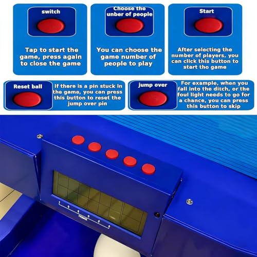 Electronic Bowling Alley Game Set Portable with Auto Scoring & Automatic Reset Lighting Simulation Sound Effect - Foldable Design with 6 Pins 2 Balls for Home Family Bonding Activities 3.5m/137.8in - size: 3.5m/137.8in